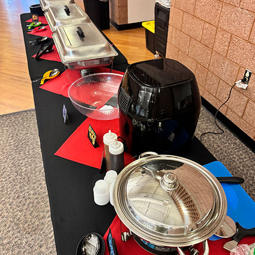 Outdoor catering setup